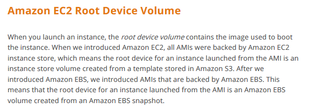 AWS EBS Root Storage